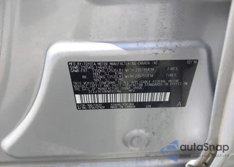 2017 Toyota Rav4 Se из США, поврежденный, VIN 2T3JFREV9HW582084